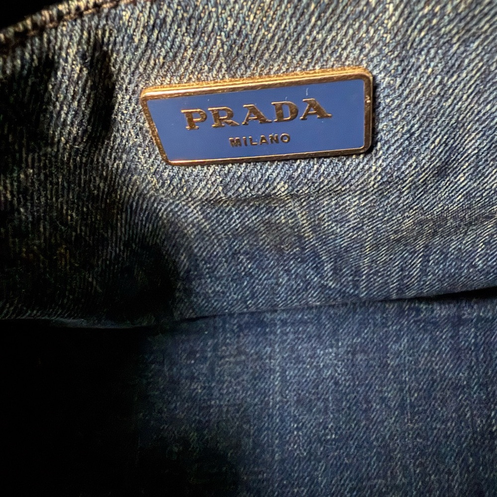 Prada Canapa Denim Tote + COA. 9x15” - Picture 10 of 14